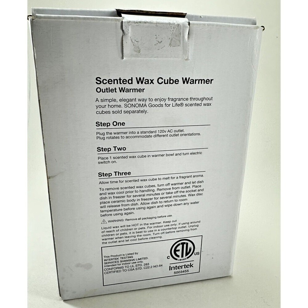 Sonoma Wax Cube Warmer Christmas Tree Green White Outlet Plug-In With Melts - Picture 9 of 10